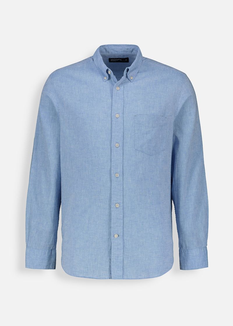 MyRunway Shop Woolworths Medium Blue Textured Slim Fit Linen Blend Shirt for Men from MyRunway